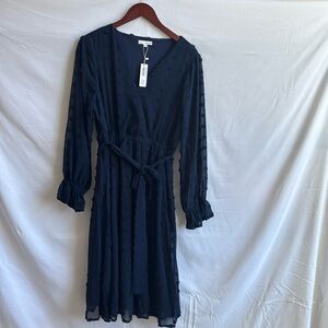 Baltic Born large paisley dot midi dress navy large